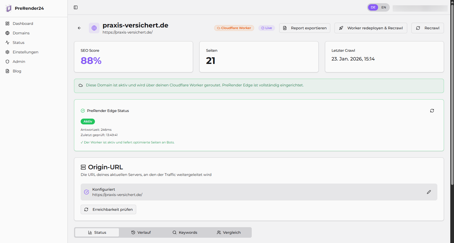 Dashboard Active